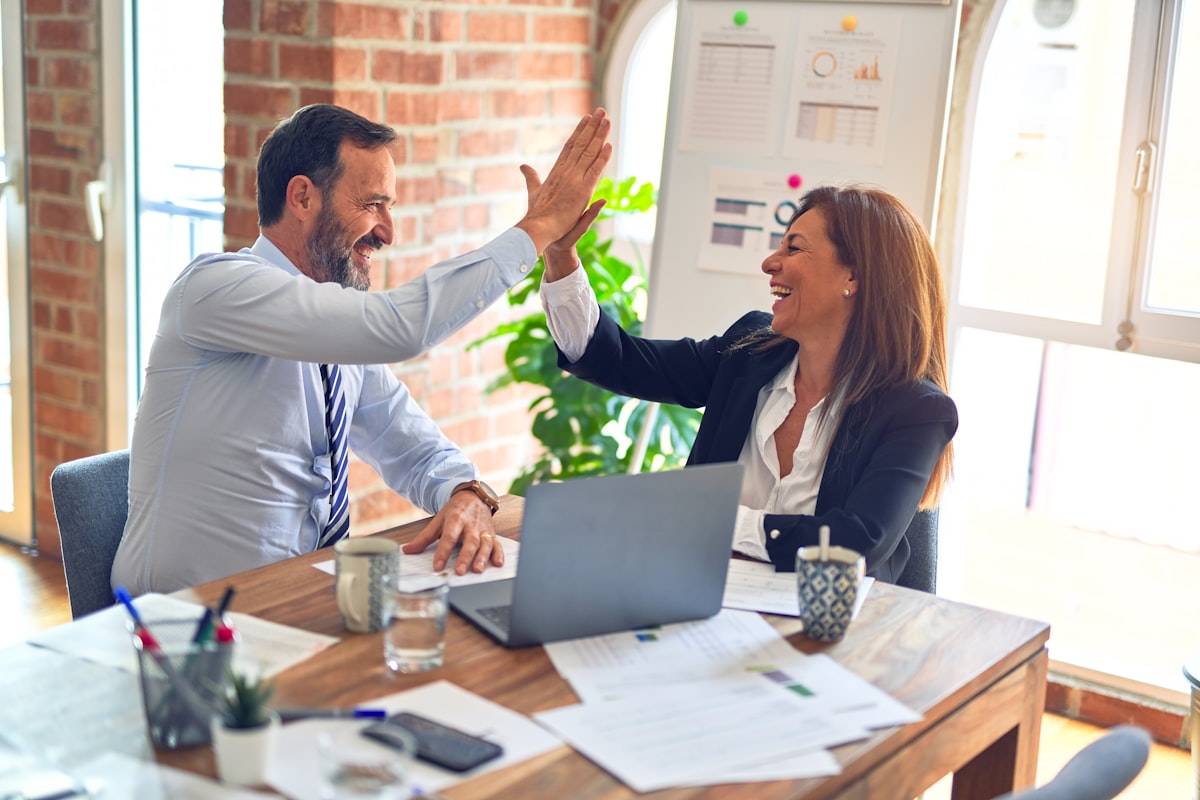 Professional credit team working